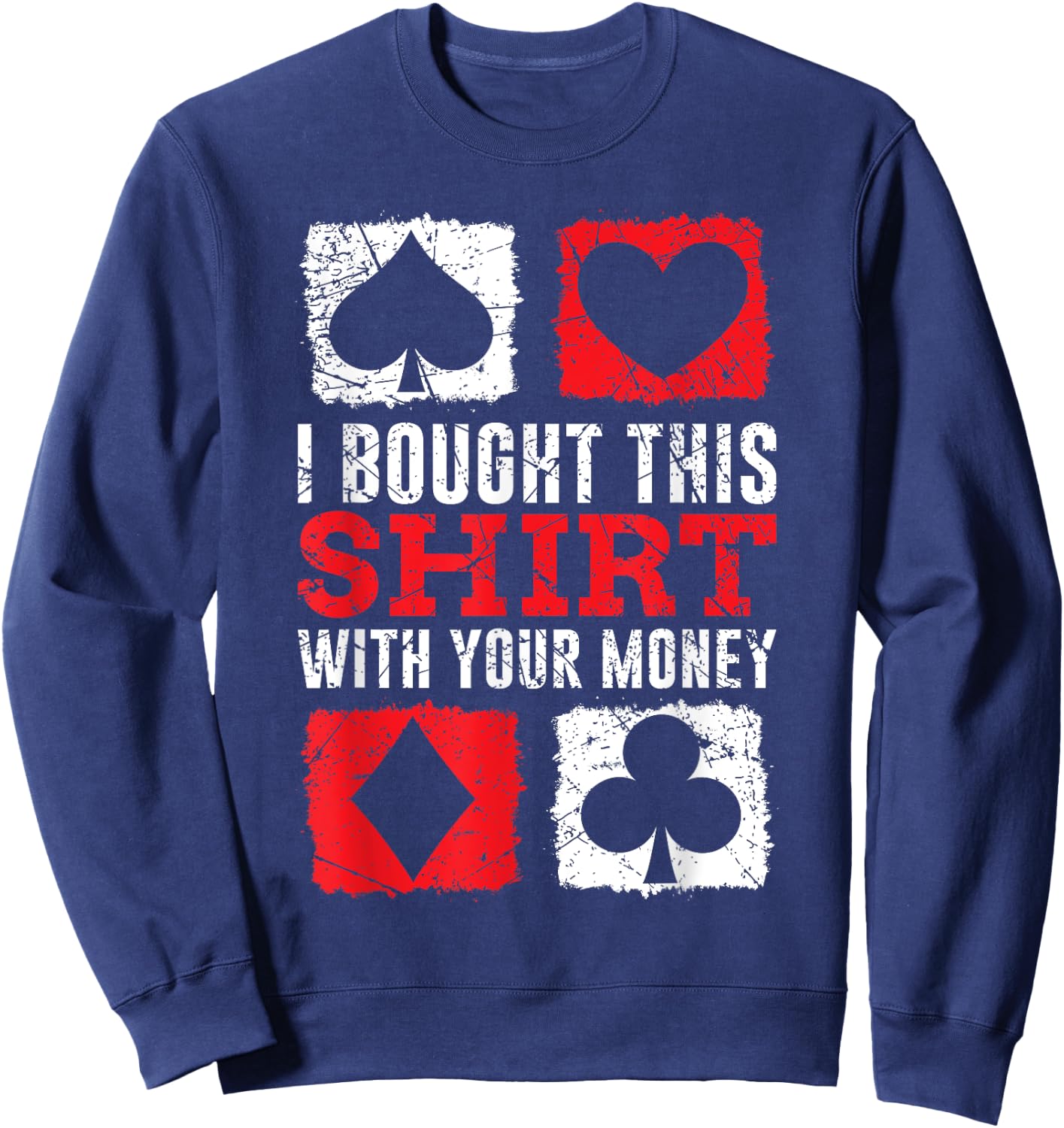Card Game Card Player Skat Poker Double Head Gift Sweatshirt - Sweatshirt | Navy