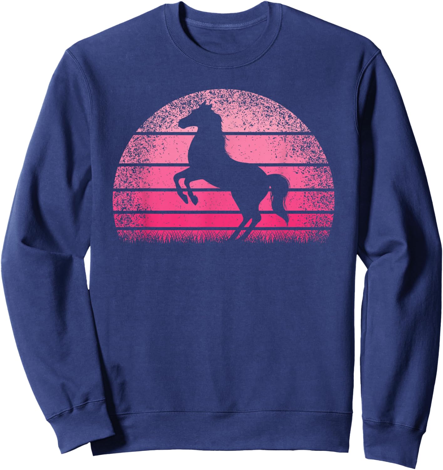 Retro Horse Horseback Riding Horse Lover Cowgirl Women Girls Sweatshirt - Sweatshirt | Navy