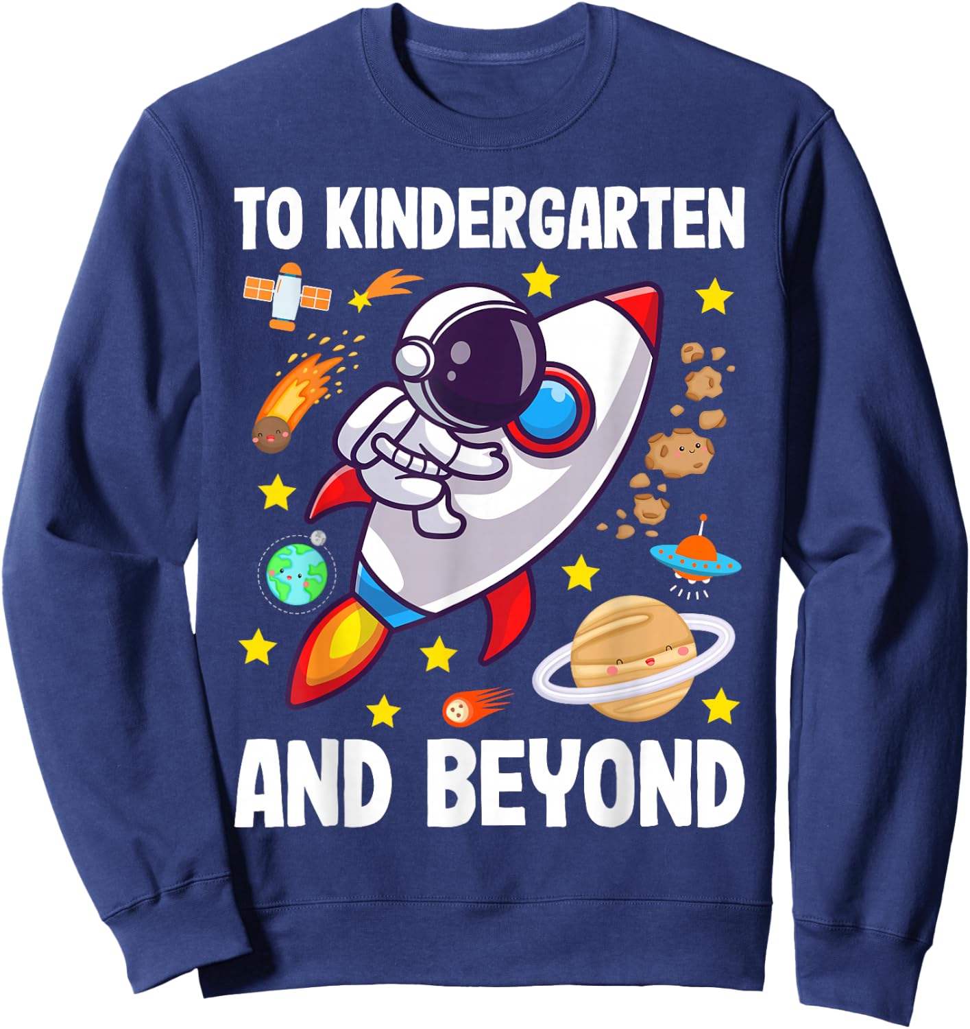 In den Kindergarten und hinaus Funny Astronaut Back to School Sweatshirt - Sweatshirt | Navy
