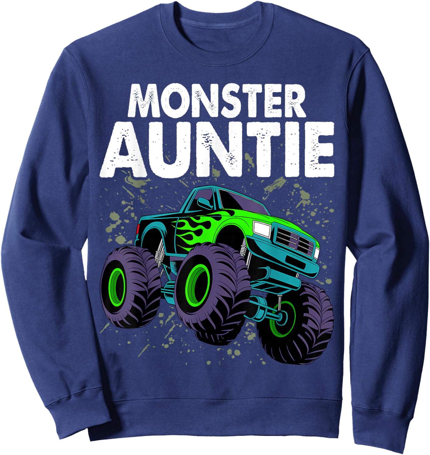 Auntie Family Matching Monster Truck Lovers Sweatshirt - Sweatshirt | Navy