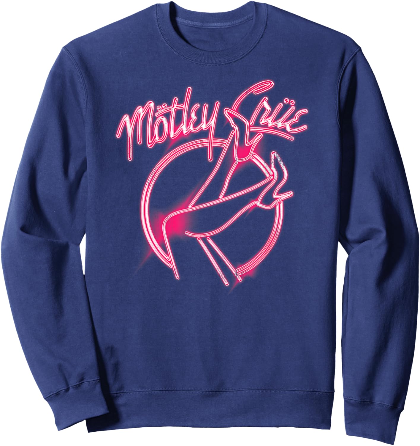 Mötley Crüe – Girls Girls Girls Pink Neon Heels Sweatshirt - Sweatshirt | Navy