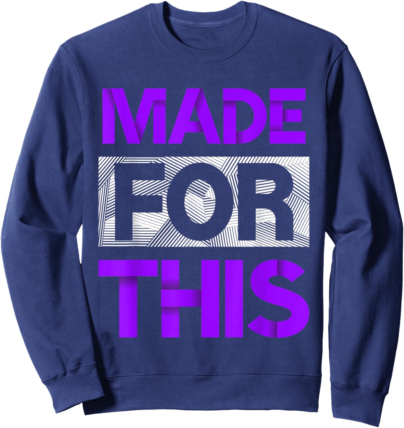 Made for This Purple Color Graphic Sweatshirt - Sweatshirt | Navy