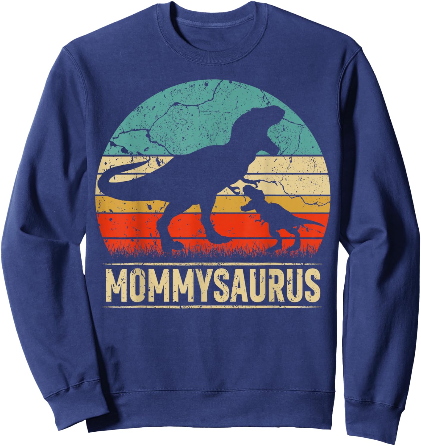 Mommysaurus T Rex Dinosaur Mommy Saurus Family Matching Sweatshirt - Sweatshirt | Navy