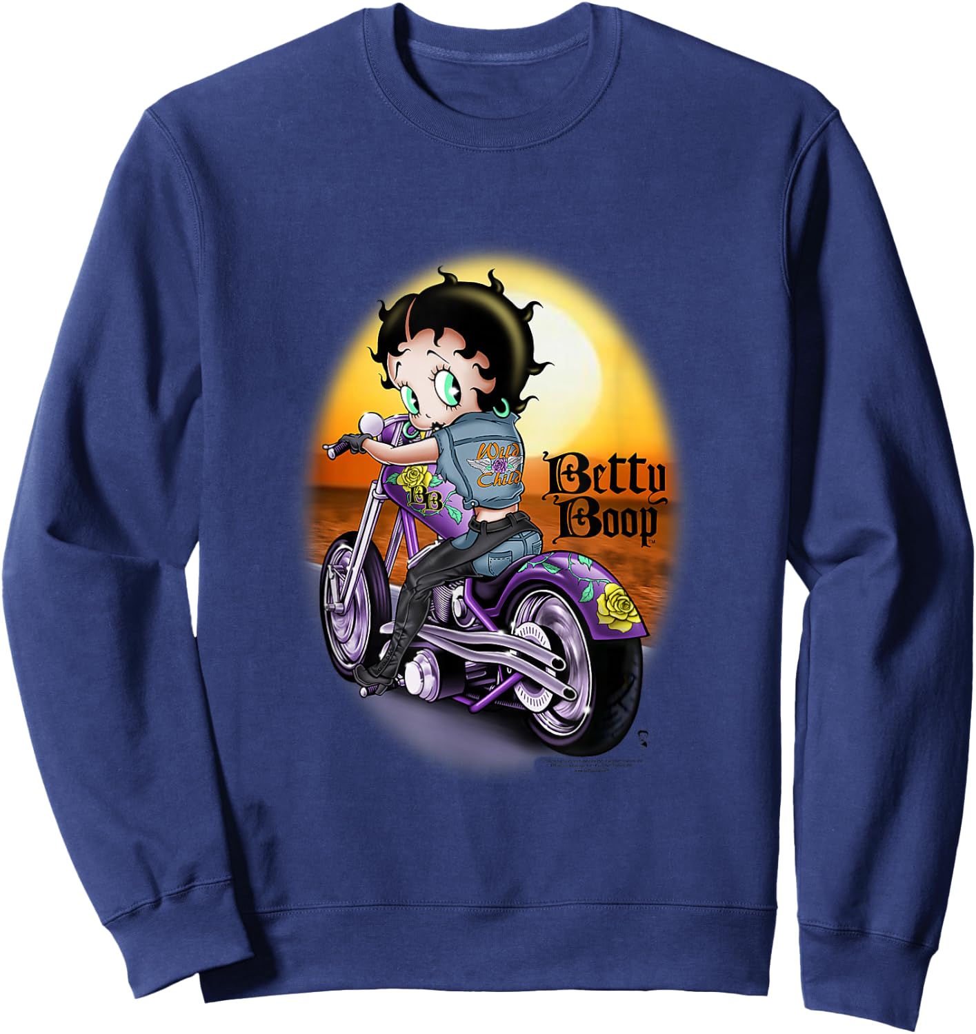 Betty Boop Wild Biker Sweatshirt - Sweatshirt | Navy