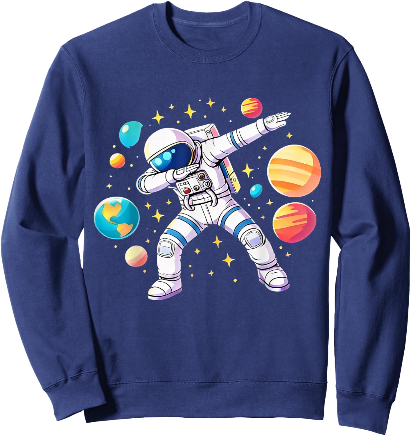 Astronaut Dabbing Funny Space Lover Cool Planets Boys Kids Sweatshirt - Sweatshirt | Navy