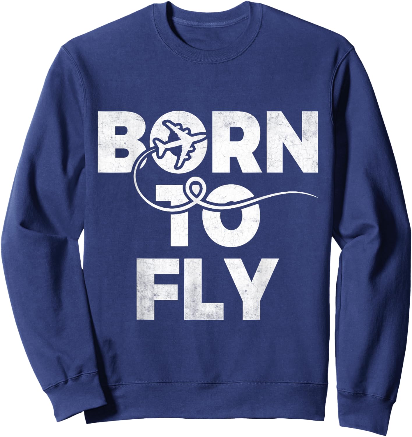 Born To Fly Forced To Work Aircraft Flying Airplane Pilot Sweatshirt - Sweatshirt | Navy