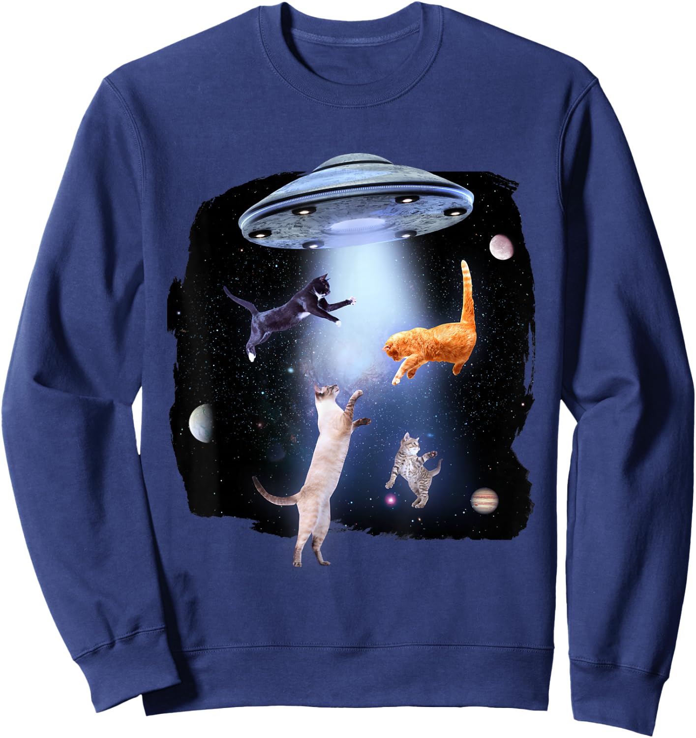 Cat Funny Cat Design Sweatshirt - Sweatshirt | Navy