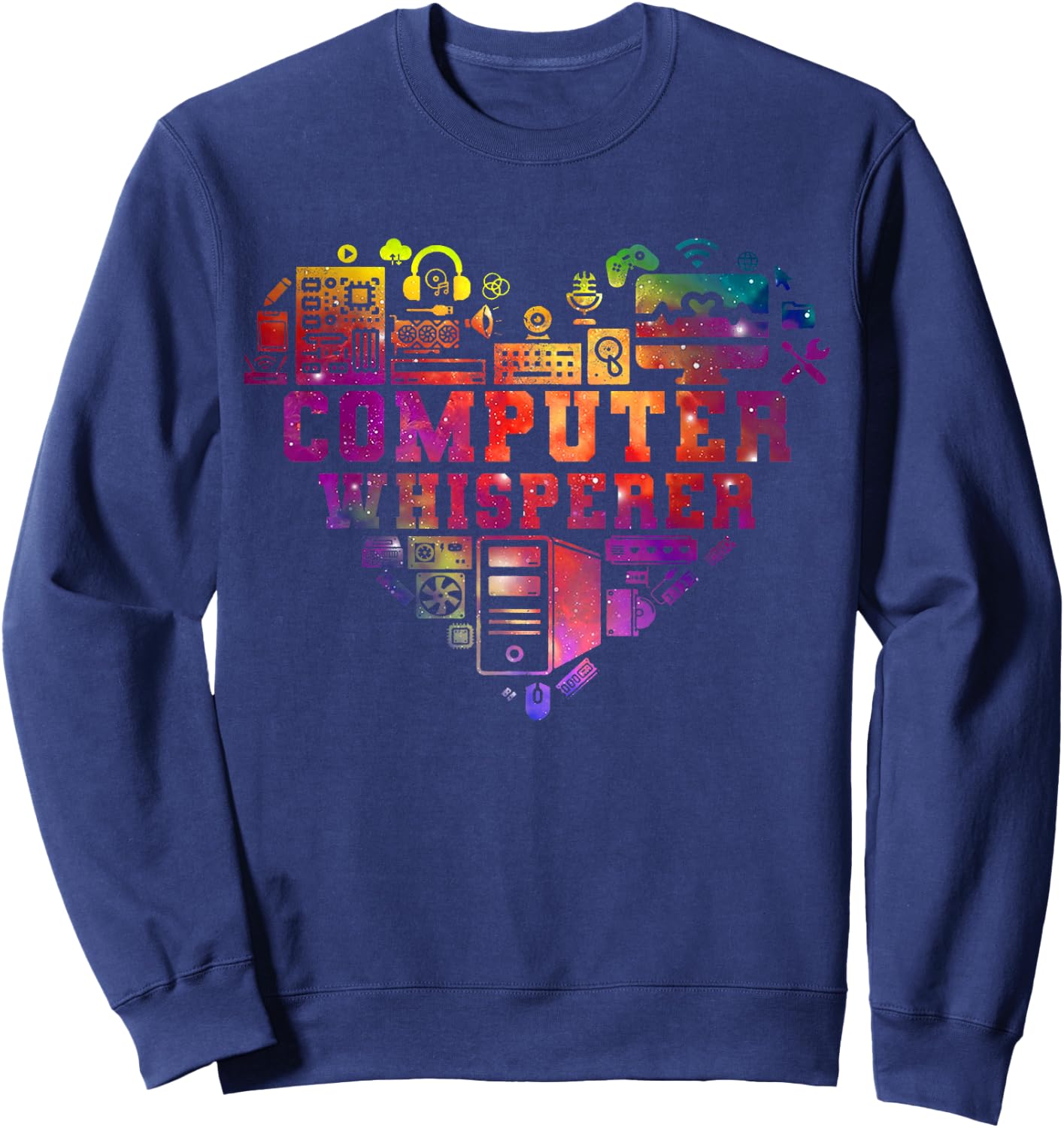 Computer Whisperer Heart Computer Lover Sweatshirt - Sweatshirt | Navy