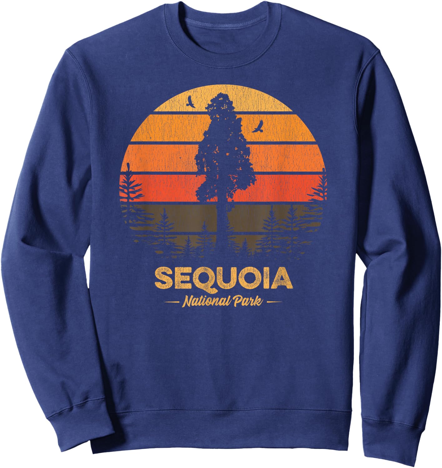 Sequoia National Park Shirt Retro Vintage Souvenir Gift Sweatshirt - Sweatshirt | Navy