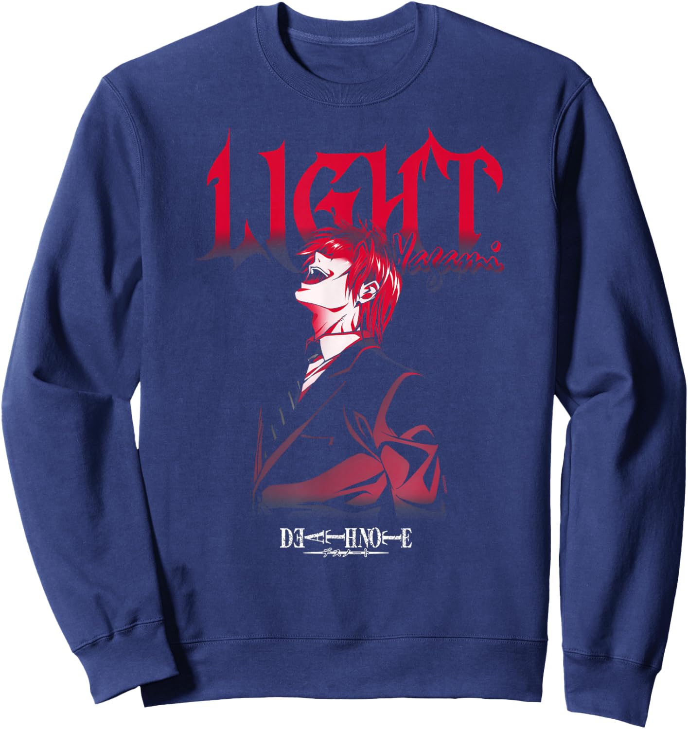 Death Note Light Yagami Laughing Anime Sweatshirt - Sweatshirt | Navy