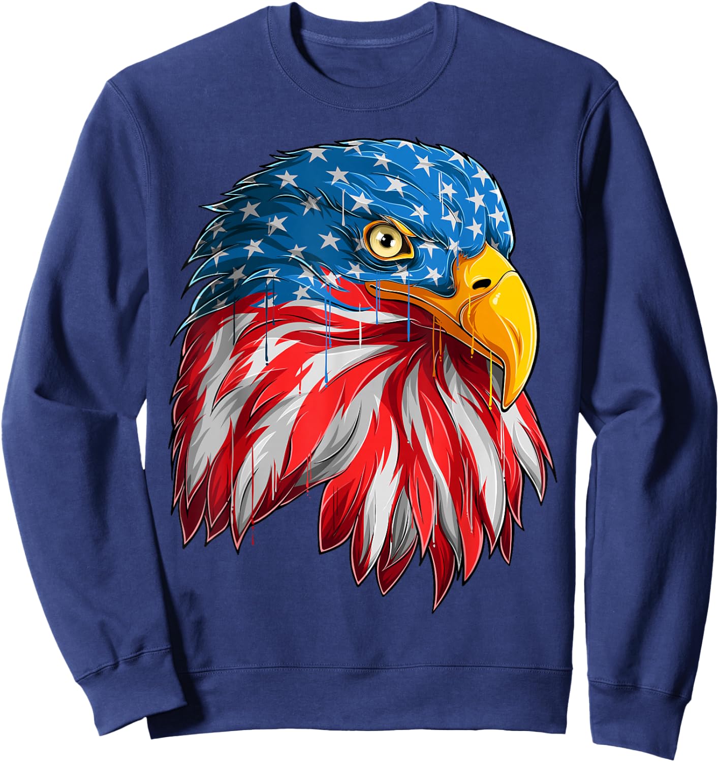 4th July American Eagle Flag - Independence Day T Sweatshirt - Sweatshirt | Navy