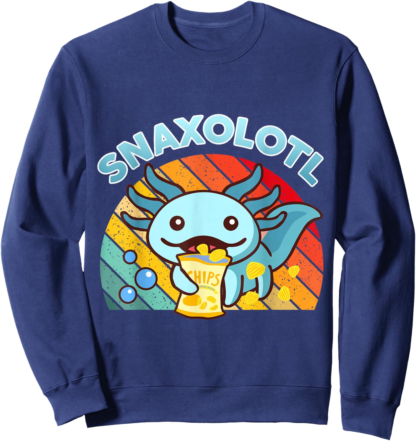 Snaxolotl-Shirt Cute Axolotl Snack Funny Food Lover Gift Kid Sweatshirt - Sweatshirt | Navy
