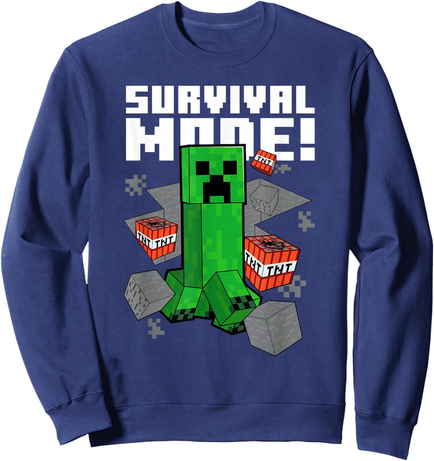 Minecraft Survival Mode Creeper Explosion Sweatshirt - Sweatshirt | Navy