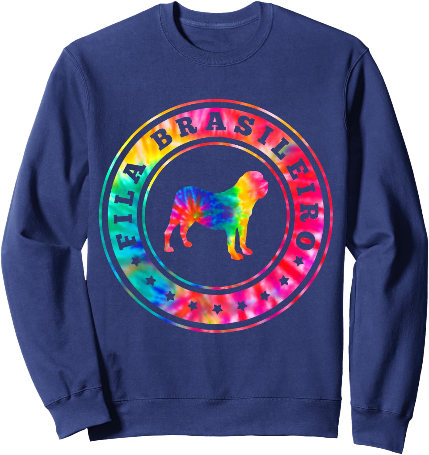 Tie Dye Fila Brasileiro Dog Mom Dad Pet Lover Men Women Girls Kids Sweatshirt - Sweatshirt | Navy