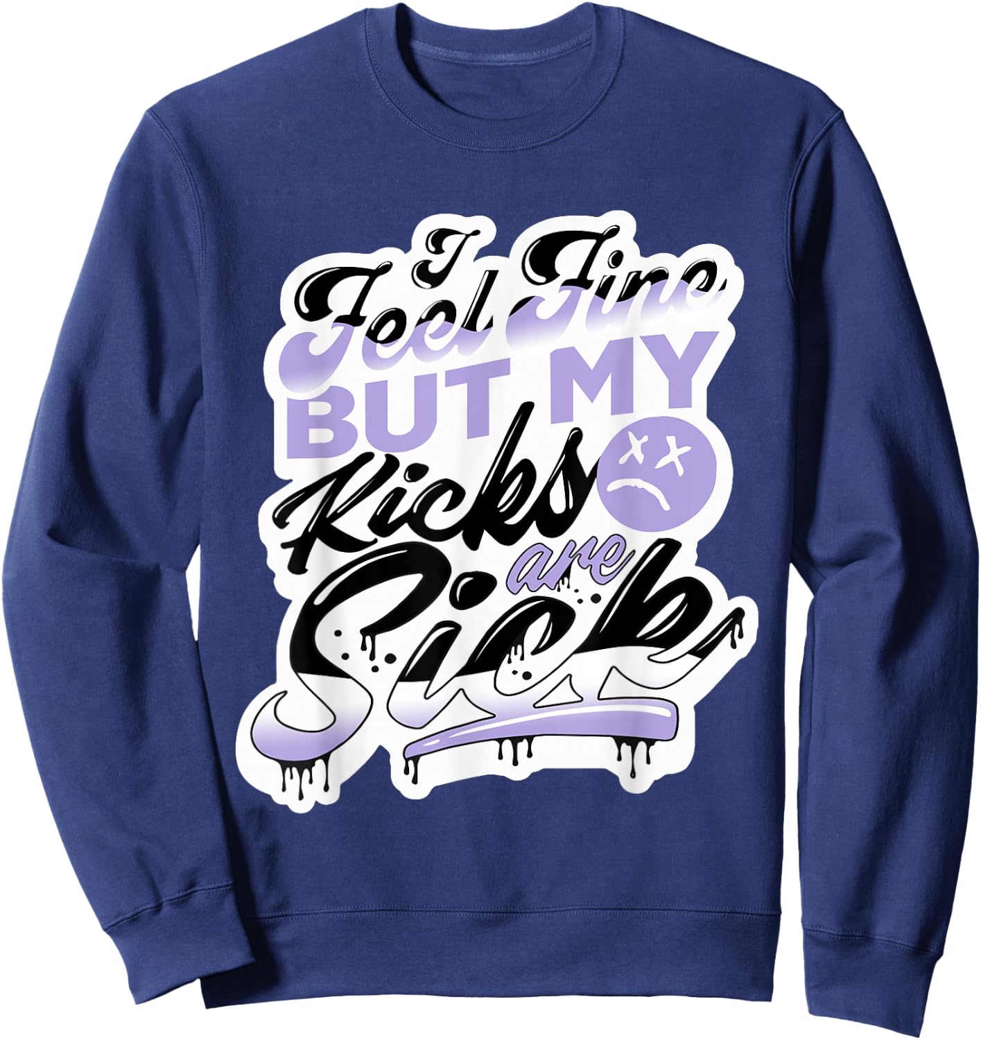 11 Low Pure Violet Feel Fine Shoes Drip Pure Violet 11s Sweatshirt - Sweatshirt | Navy