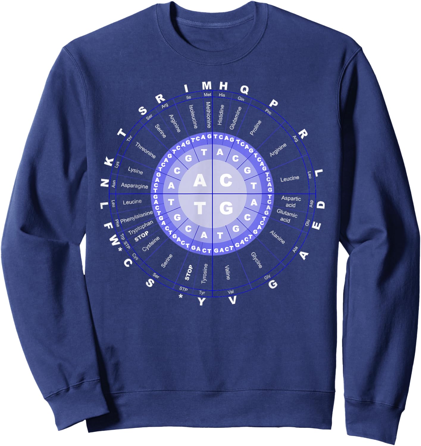 Amino Acid Wheel Science DNA Genetics Scientist Gift Sweatshirt - Sweatshirt | Navy