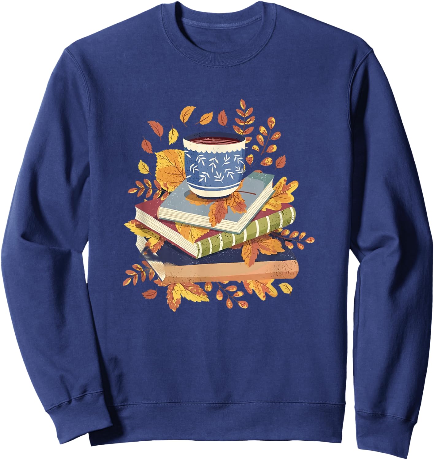 Book & Autumn Fall Lover Bookworm Hello Fall Bookish Reading Sweatshirt - Sweatshirt | Navy