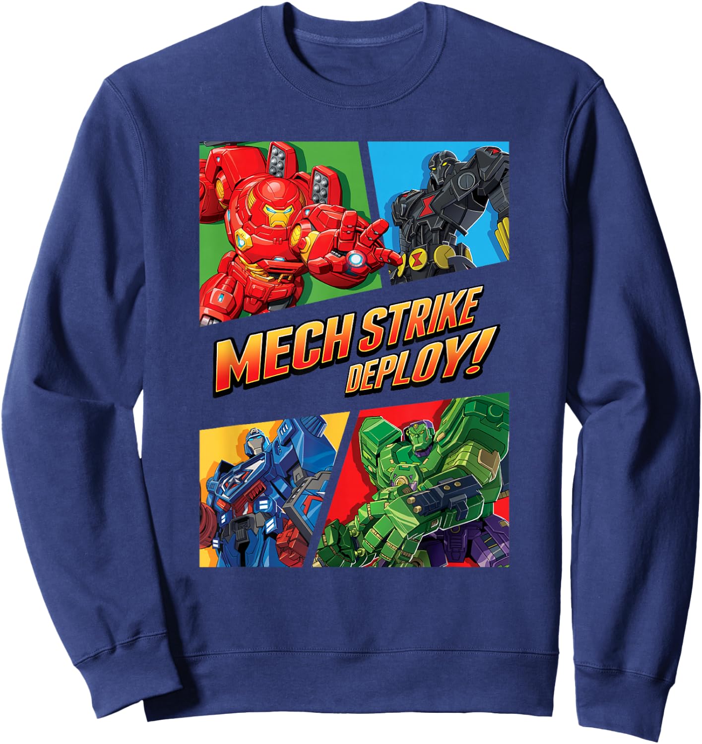 Marvel Avengers Mech Strike Group Shot Panels Sweatshirt - Sweatshirt | Navy