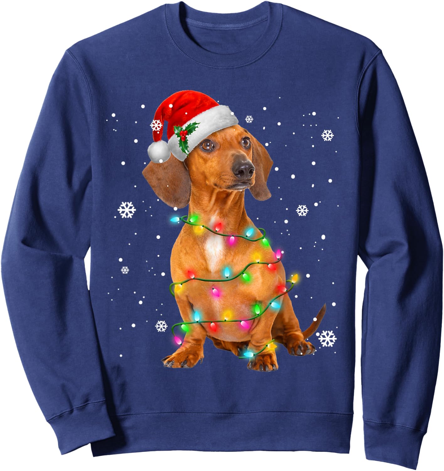 Dachshund Dogs Tree Christmas Sweater Xmas Gifts for Pet Dog Sweatshirt - Sweatshirt | Navy