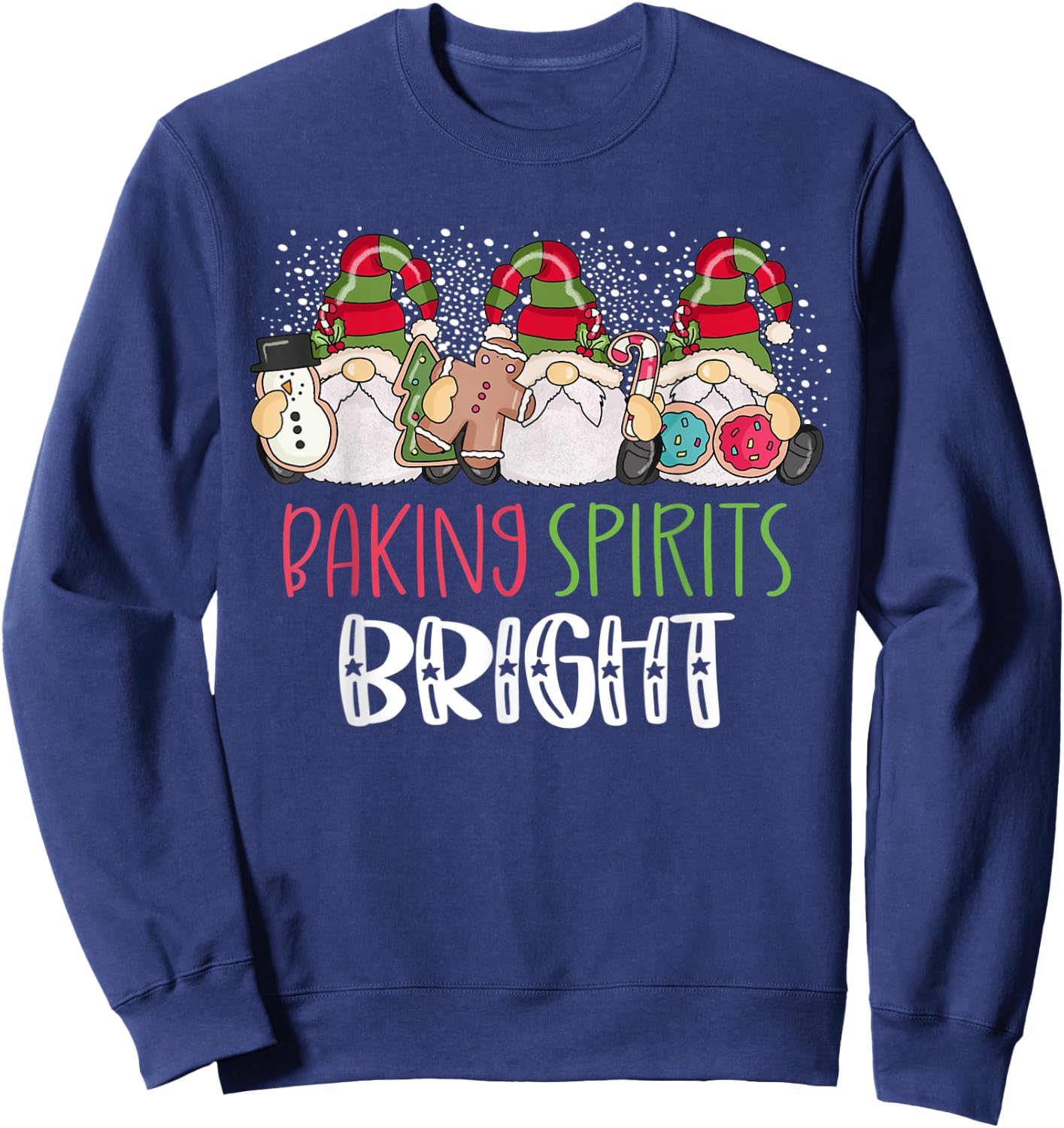 Christmas Baking Shirt Baking With My Gnomies Cute Gnomes Sweatshirt - Sweatshirt | Navy