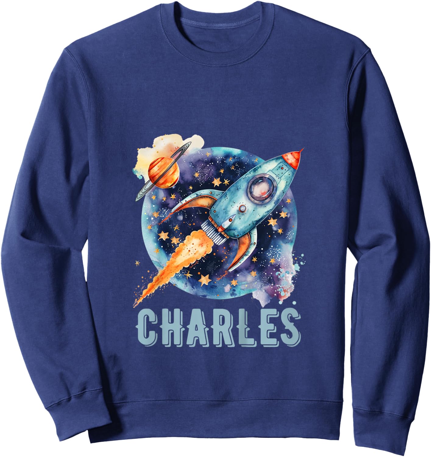 Kids CHARLES Name Baby Boy Nursery Room Theme Decor Gifts Sweatshirt - Sweatshirt | Navy