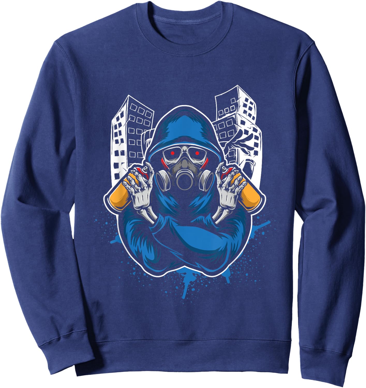 Graffiti Skeleton Spray Can Spray Spray Spray Gift Sweatshirt - Sweatshirt | Navy