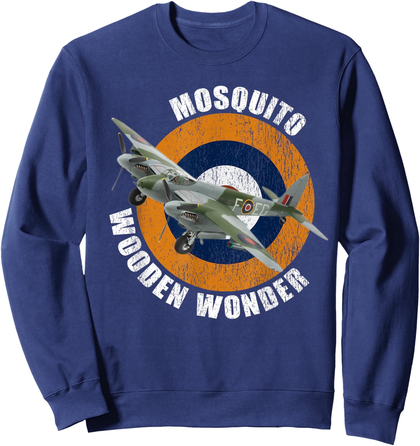 Famous WW2 Plane DH-98 Mosquito Fighter Plane Sweatshirt - Sweatshirt | Navy