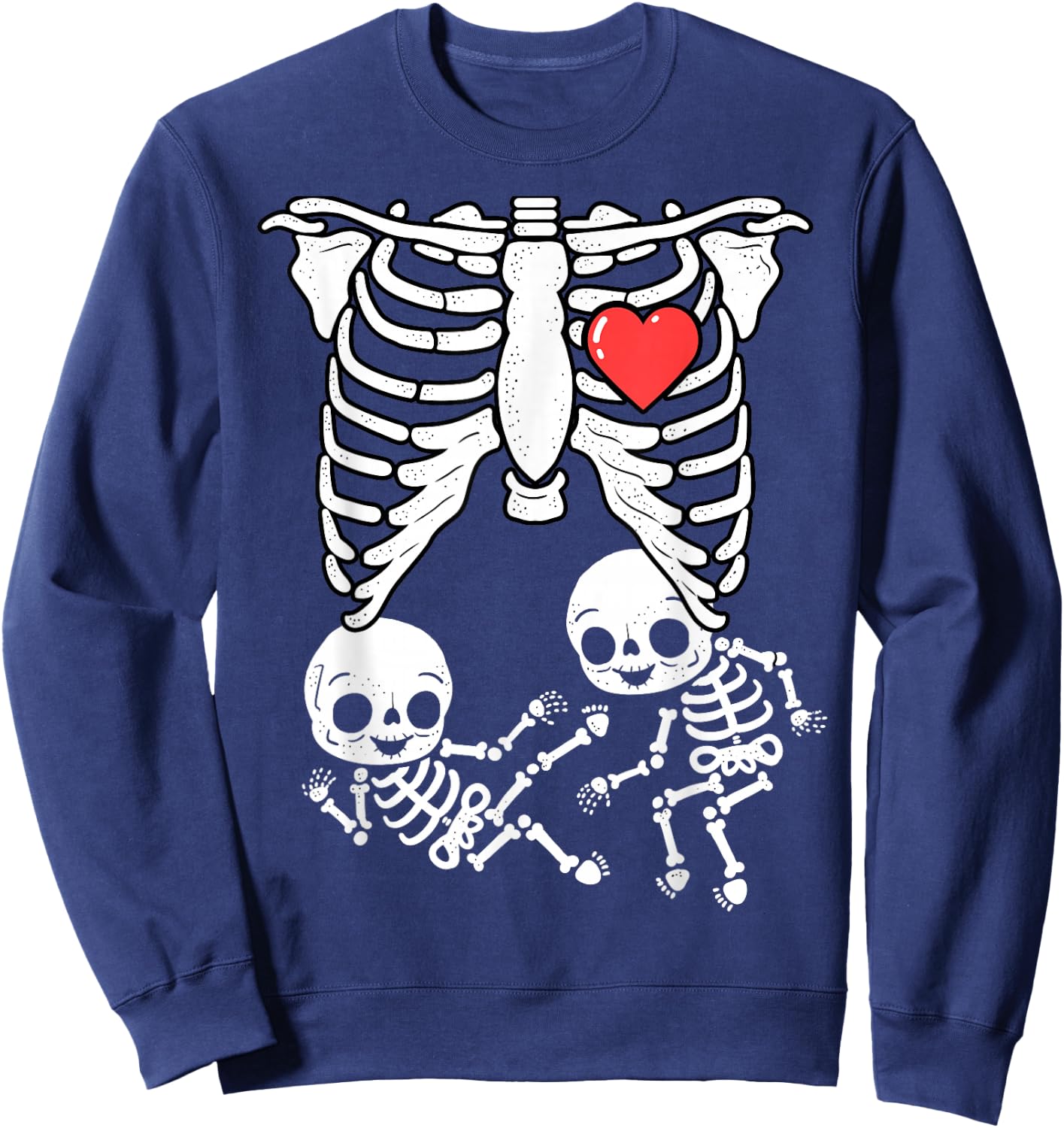 Skeleton Pregnancy Announcement Shirt Boy Twins XRay New Mom Sweatshirt - Sweatshirt | Navy