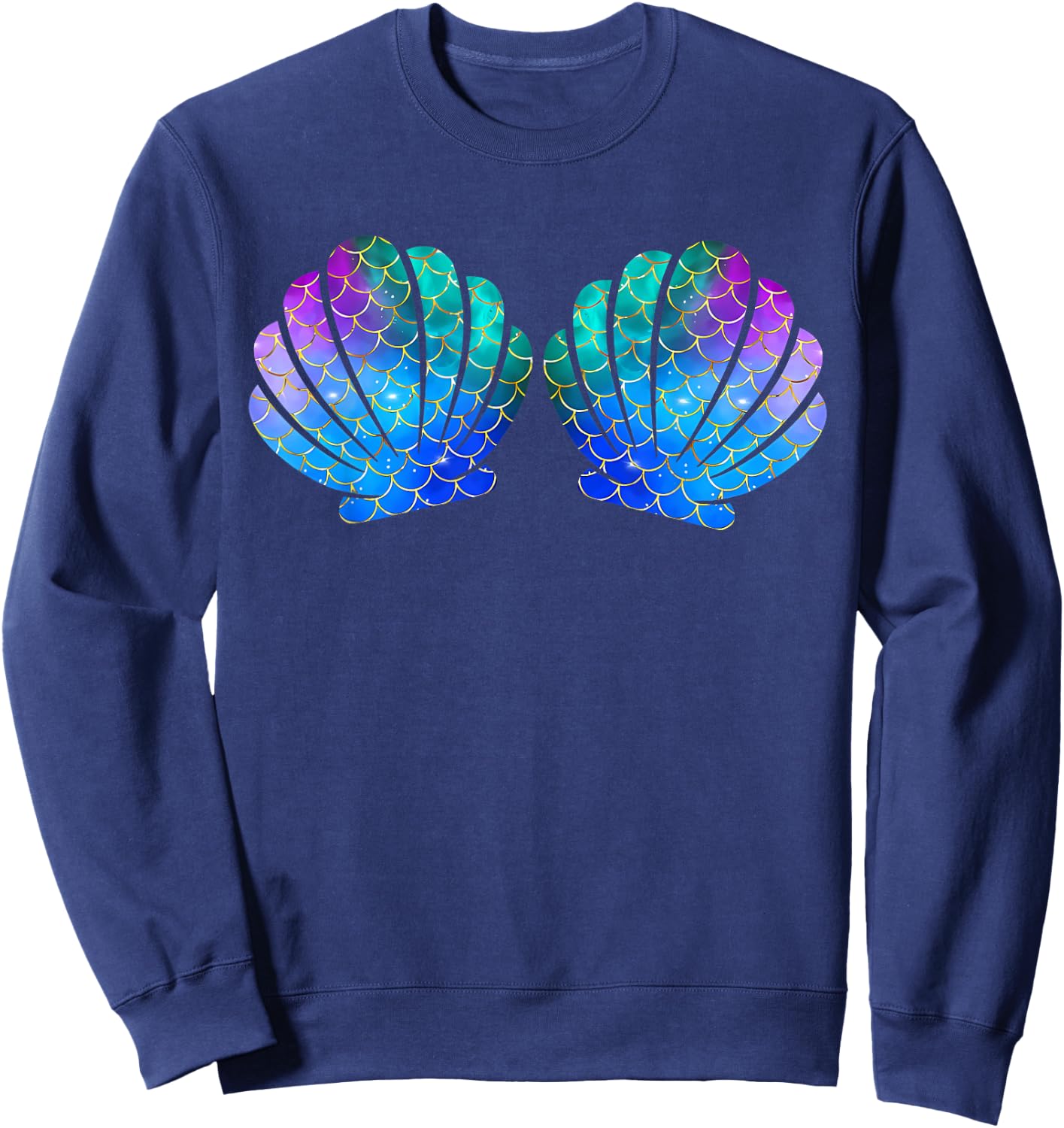 Mermaid Sea Shell Bra Costume Sweatshirt - Sweatshirt | Navy