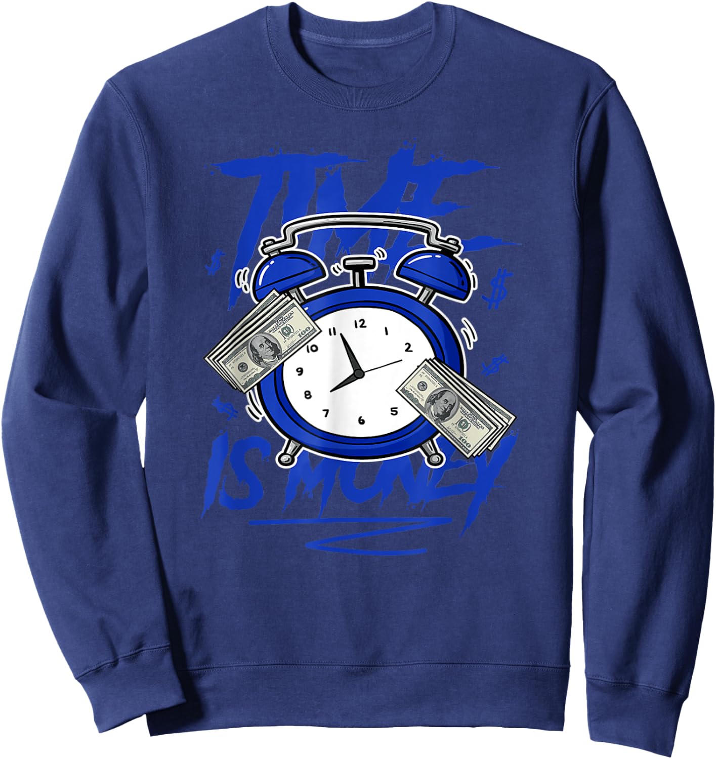 Racer Blue 5s To Match Time Is Money Shoes 5 Racer Blue Sweatshirt - Sweatshirt | Navy