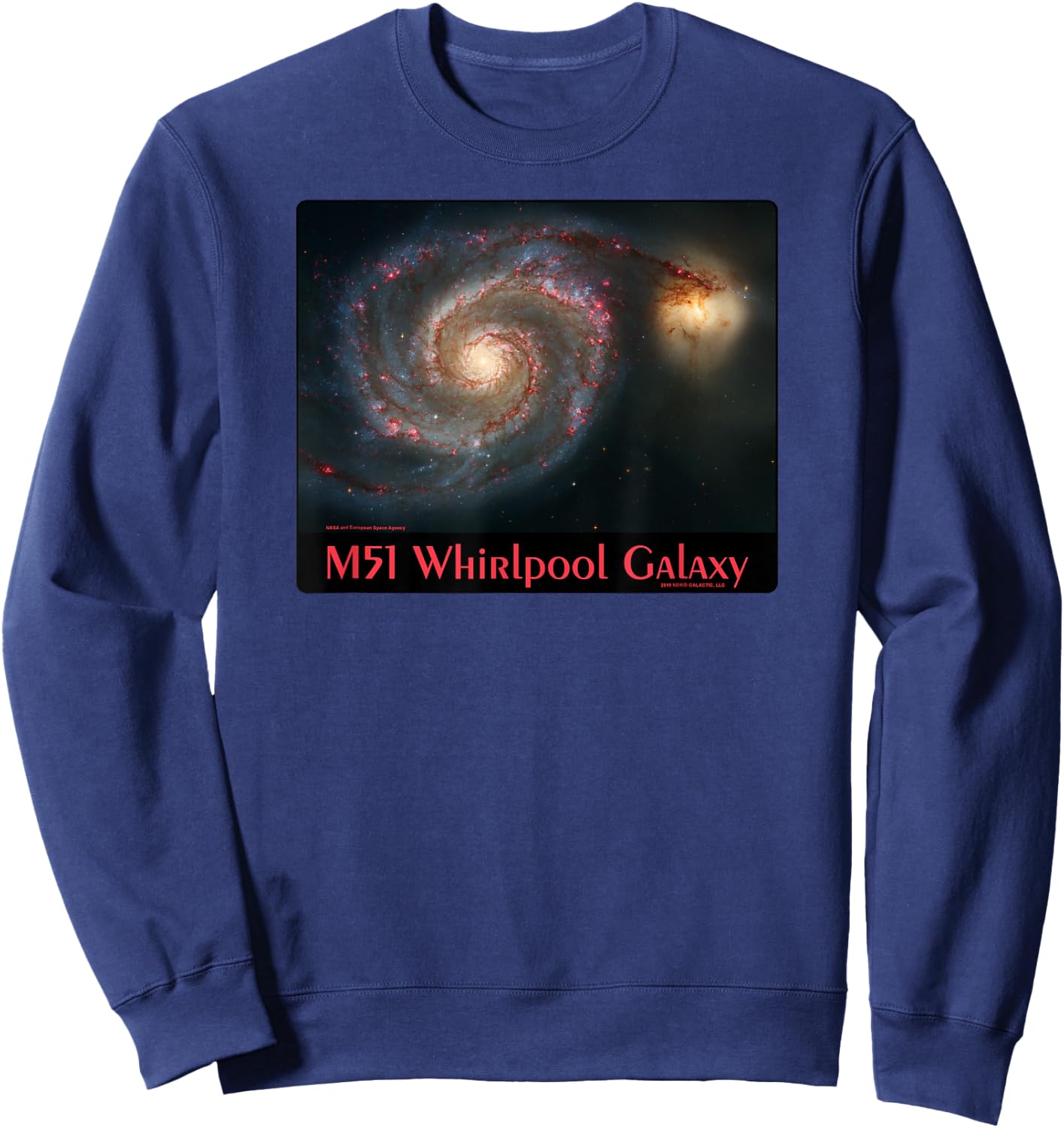 M51 Whirlpool Galaxy Messier Object 51 Space Astronomy Sweatshirt - Sweatshirt | Navy