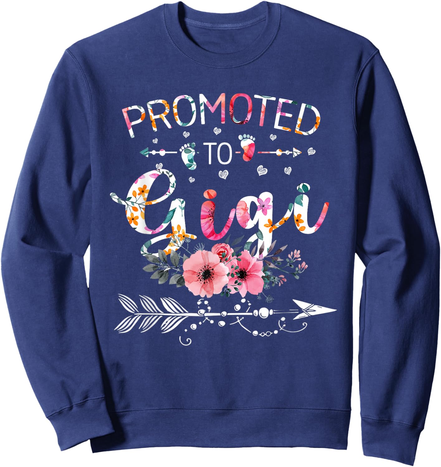 Promoted To Gigi Announcement Funny New Gigi Mothers Day Sweatshirt - Sweatshirt | Navy