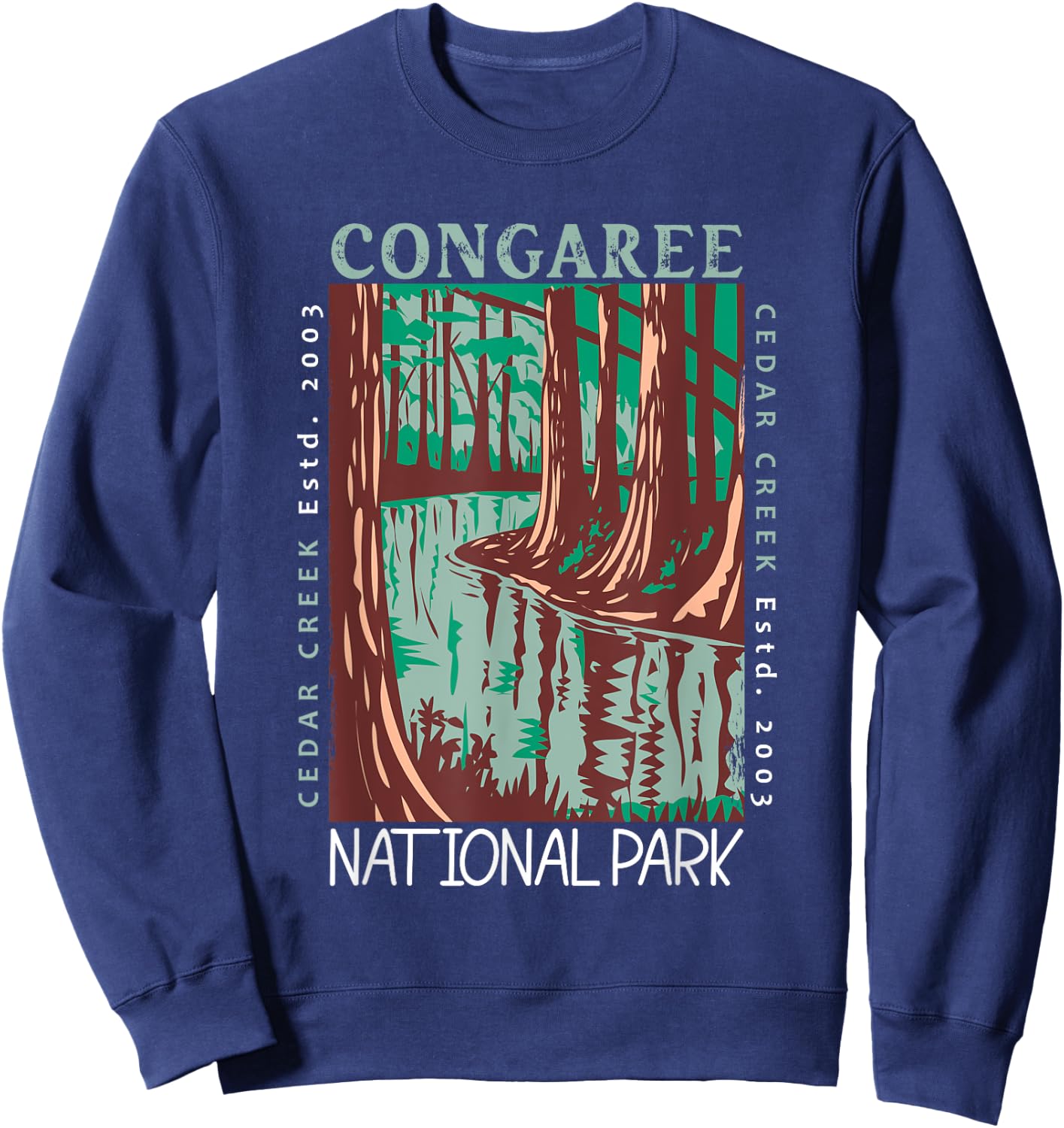 Congaree National Park South Carolina Distressed Vintage Sweatshirt - Sweatshirt | Navy