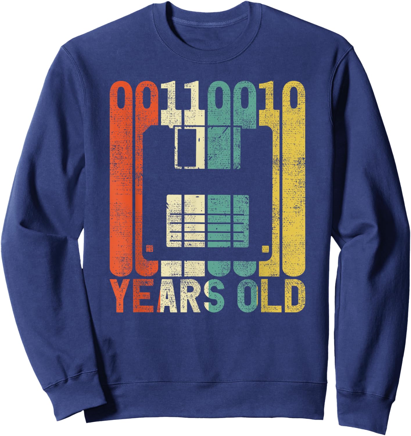 Retro 50th Birthday Nerd Floppy Disk Binary Computer Gift Sweatshirt - Sweatshirt | Navy
