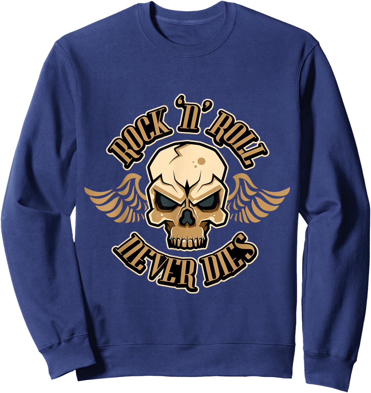 Vintage 50s RnR Design - Rock 'N' Roll Never Dies Sweatshirt - Sweatshirt | Navy