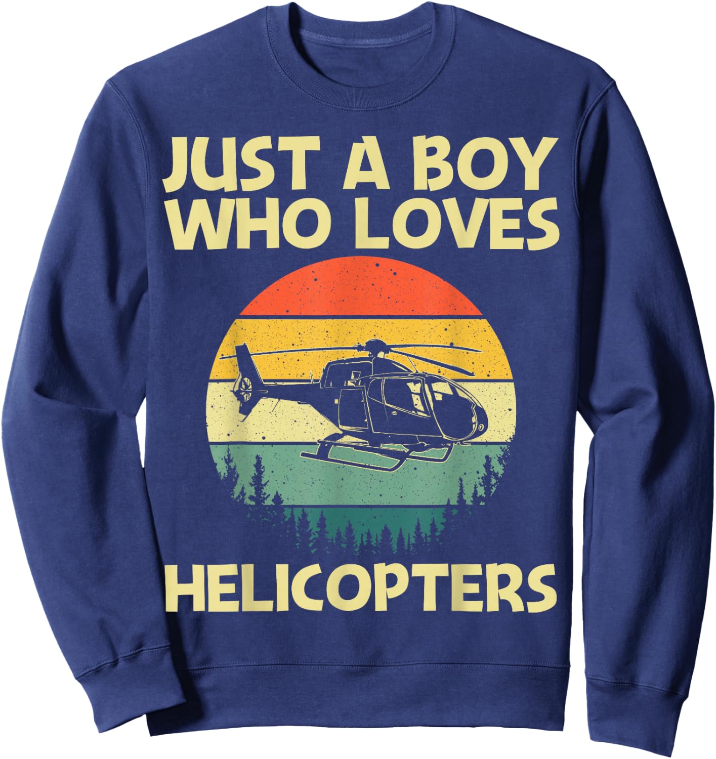 Best Helicopter Art For Boys Kids Aircraft Helicopter Pilot Sweatshirt - Sweatshirt | Navy