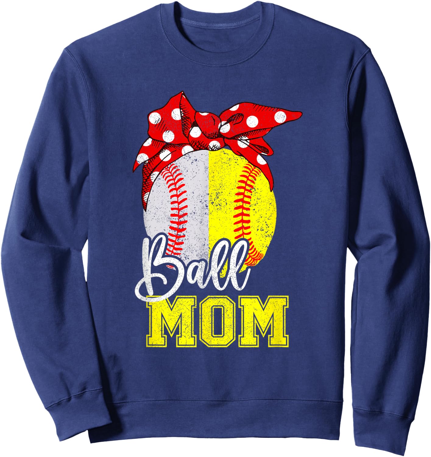 Tball mom shirt - Mother's Day Baseball Softball Mom Sweatshirt - Sweatshirt | Navy