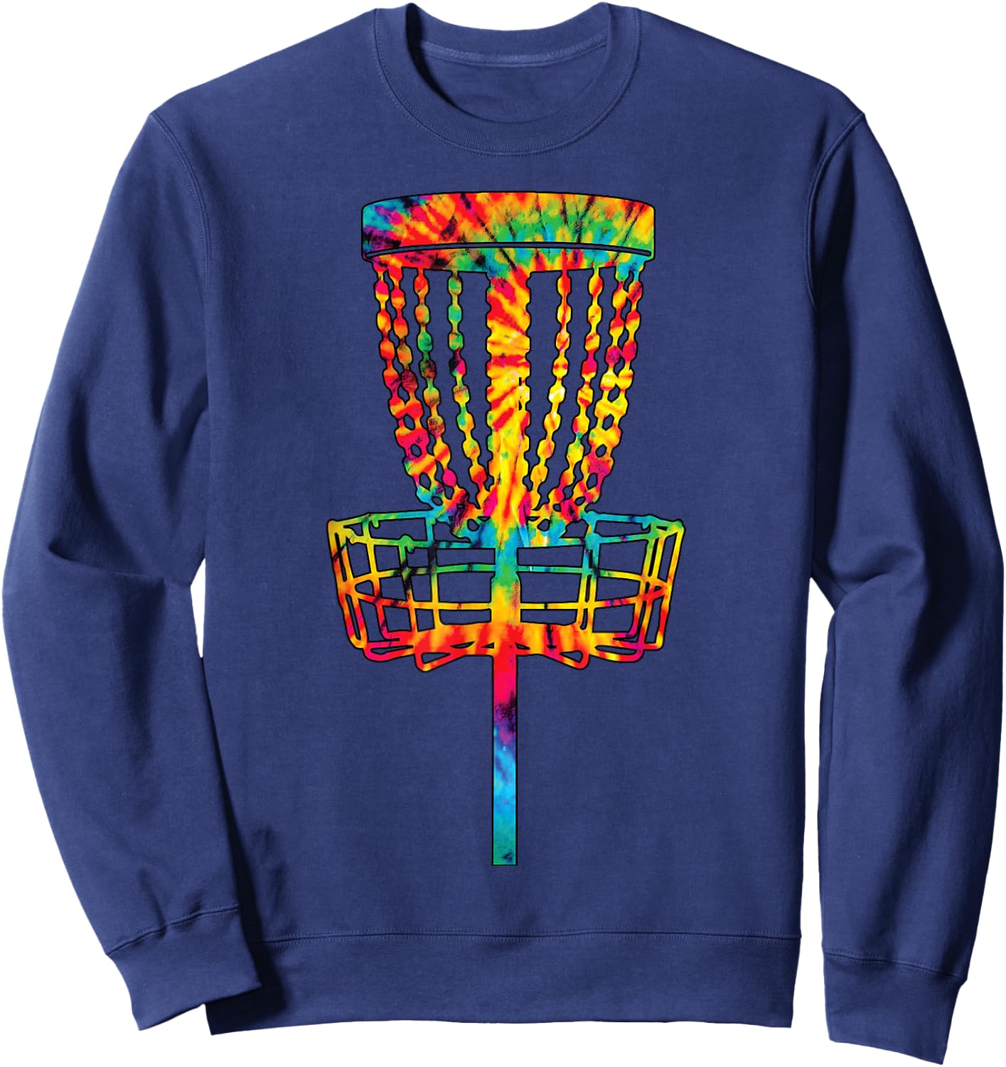 Disc Golf Tie Dye Rainbow Kids Boys Teenage Men Girls Cool Sweatshirt - Sweatshirt | Navy