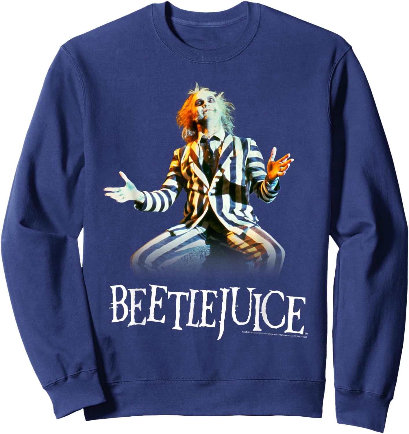 Beetlejuice Sitting Beetlejuice Portrait Movie Sweatshirt - Sweatshirt | Navy