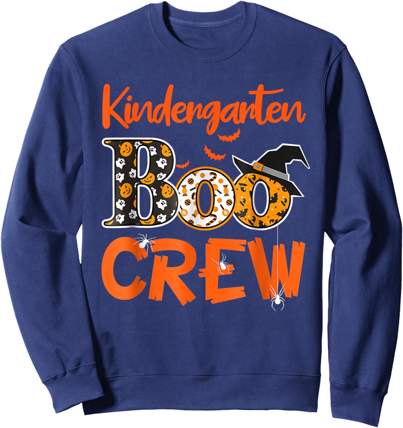 Kindergarten Boo Crew Teachers Students Halloween Costume Women Sweatshirt - Sweatshirt | Navy