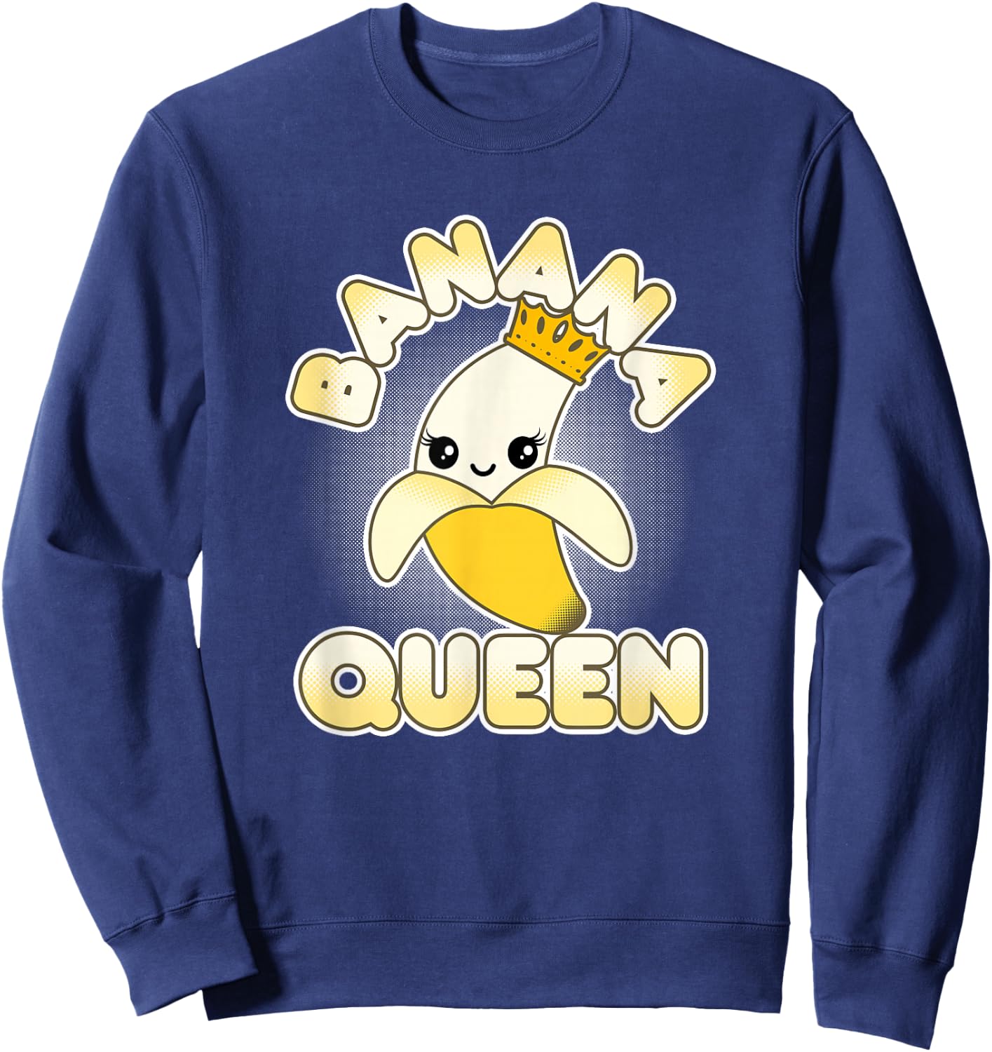 Banana Shirts Girls Cute Kawaii Banana Queen Sweatshirt - Sweatshirt | Navy