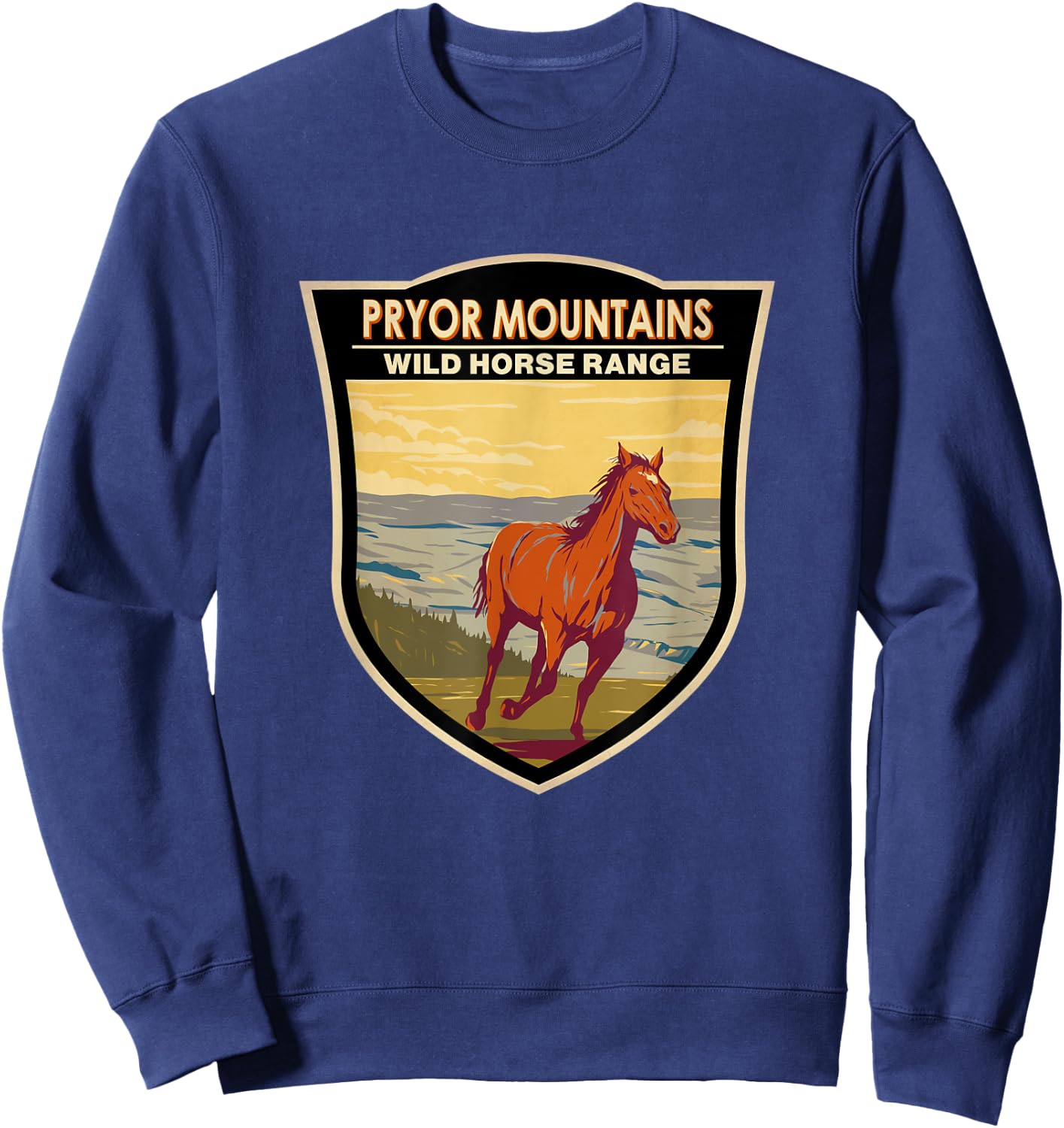 Pryor Mountains Wild Horse Range Badge Sweatshirt - Sweatshirt | Navy