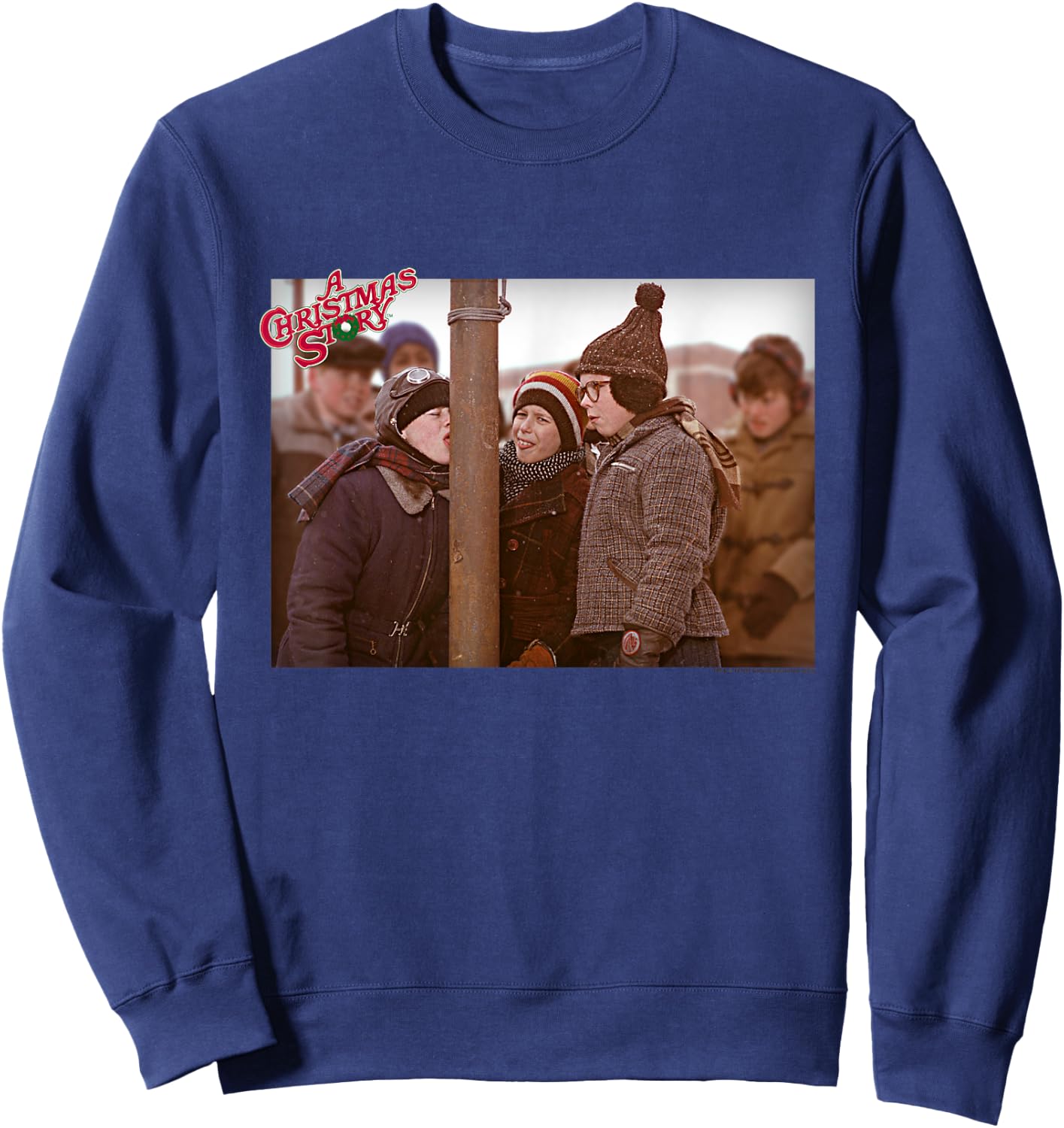 A Christmas Story Triple Dog Dare Photo Holiday Men Women Sweatshirt - Sweatshirt | Navy