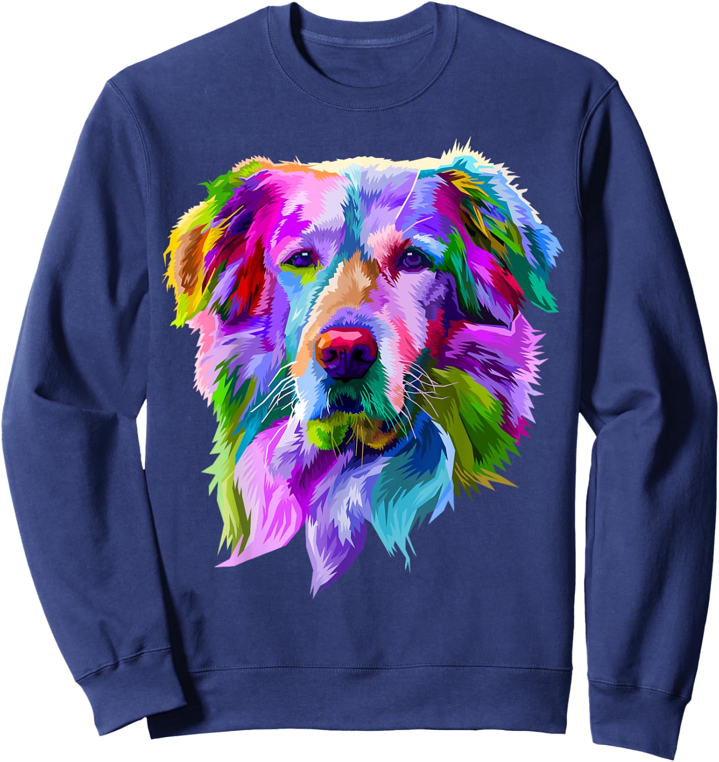 Golden Retriever Pop Art Portrait for Dog Owners Men Women Girls Kids Sweatshirt - Sweatshirt | Navy
