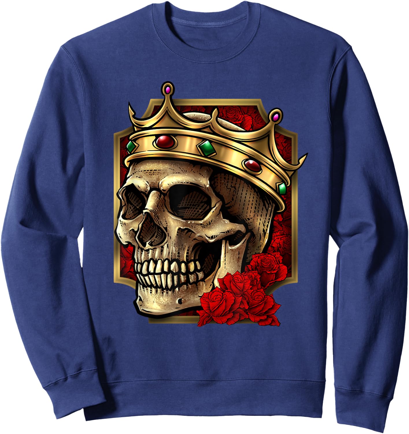 Skull With Crown On Its Head - King Of The Internet Sweatshirt - Sweatshirt | Navy