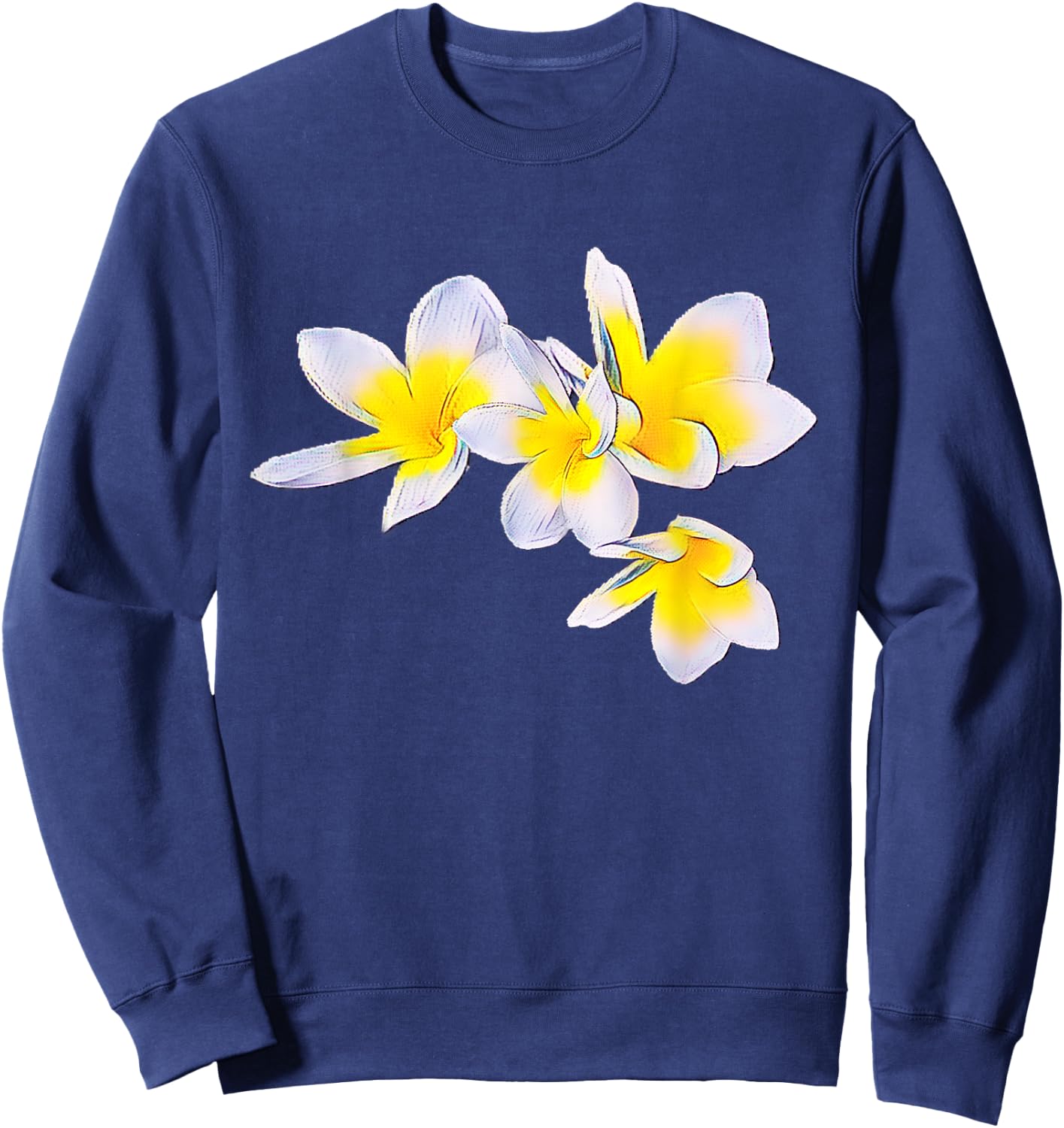 Plumeria Design Sweatshirt - Sweatshirt | Navy