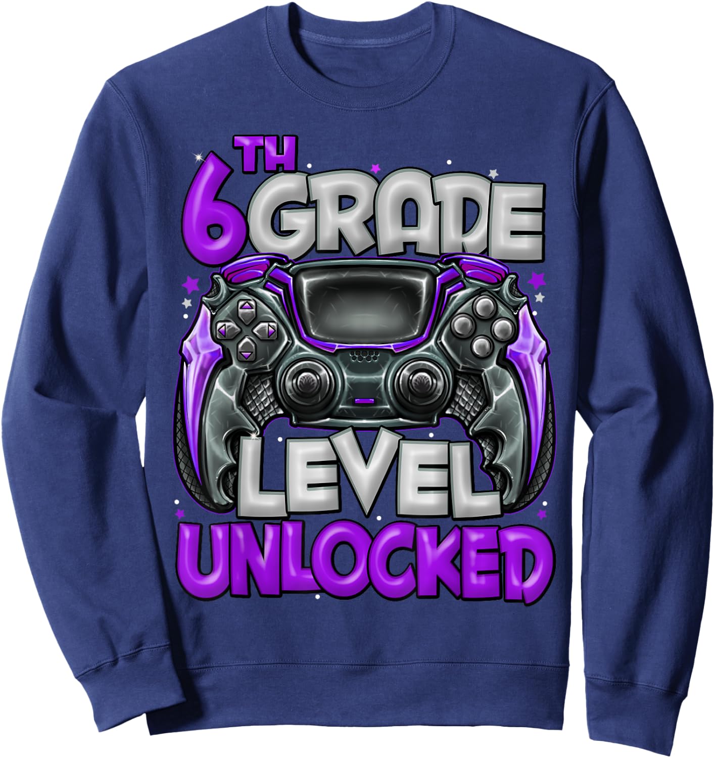 6th Grade Level Unlocked Game On 6th Grade Back To School Sweatshirt - Sweatshirt | Navy