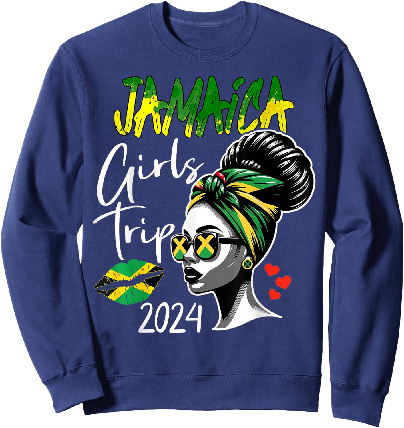Jamaica Queen New Bachelorette Party Jamaica Girls Trip 2024 Sweatshirt - Sweatshirt | Navy