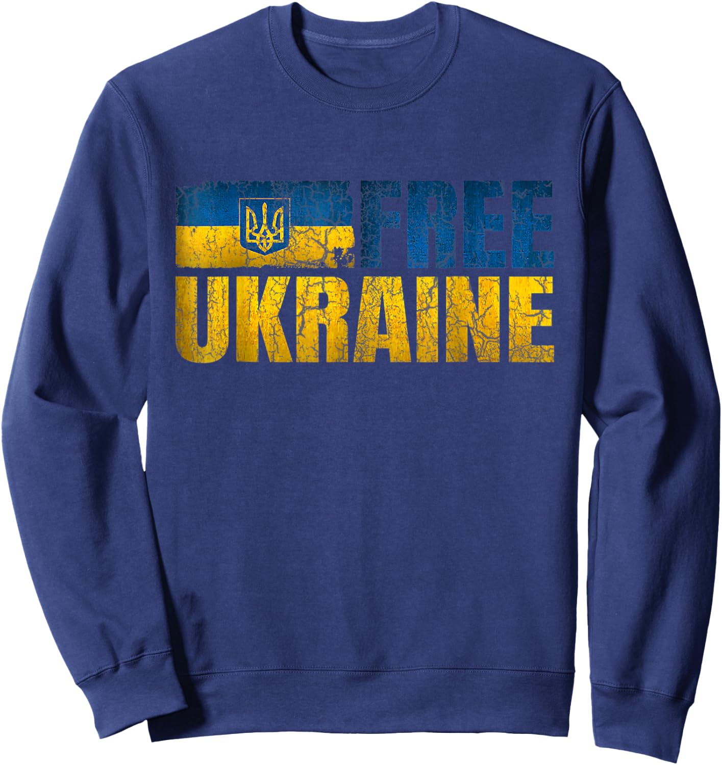 Ukraine Free Shirts Support Ukrainians Ukraine Flag Sweatshirt - Sweatshirt | Navy