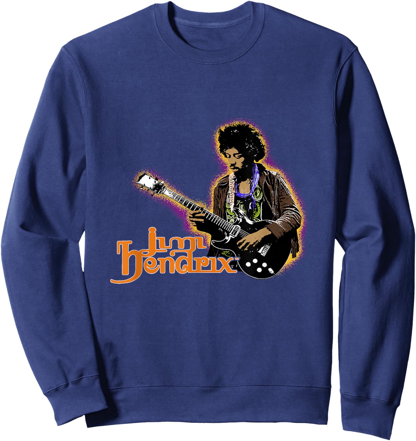 Jimi Hendrix Men's Autumn Glow Cotton Polyester Blend , Black, Small Sweatshirt - Sweatshirt | Navy